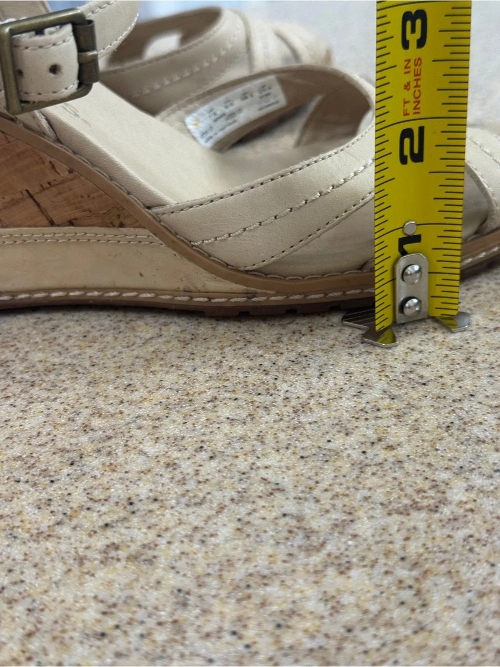 Timberland Earthkeepers 8045R Cream Leather Wedge Sandals Cork 7.5 Anti Fatigue